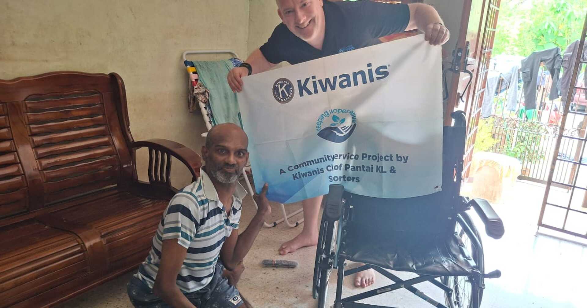 Wheelchair Donation to Mr Paramasivam by Kiwanis Club of Pantai KL